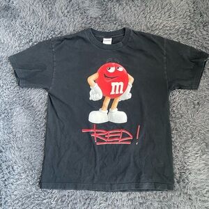 M&Ms T-Shirt Black 2011 Print short sleeve Red Logo Street Wear | Men XL